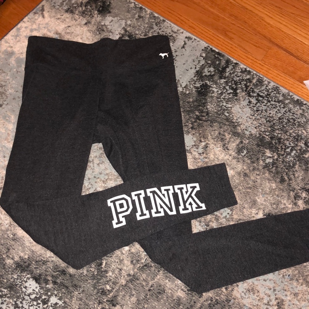 Pink gray leggings size small